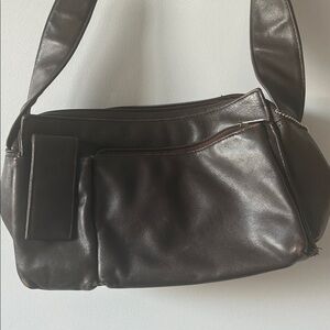 Danier Genuine Leather Brown Shoulder Bag | Vintage Y2K Minimal
